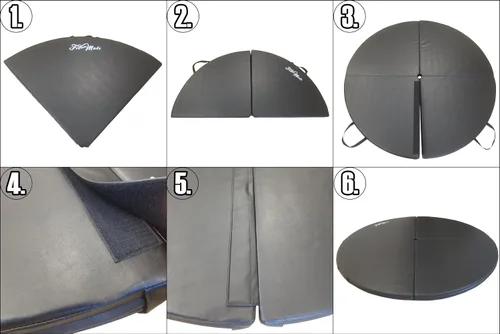 Miniatura 6 de Alfombrilla de seguridad de espuma EPE de 5 pies de ancho entrelazada, portátil, acolchado de choque. Cojín circular plegable para ejercicio y baile