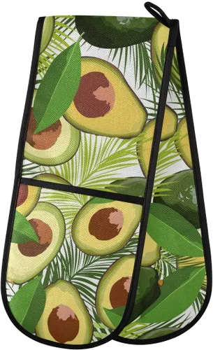 Miniatura 58 de ZZXXB Spring Bird - Guantes de cocina dobles con diseño floral de mariposa, resistentes al calor, antideslizantes, extra largos de 7 x 35 pulgadas