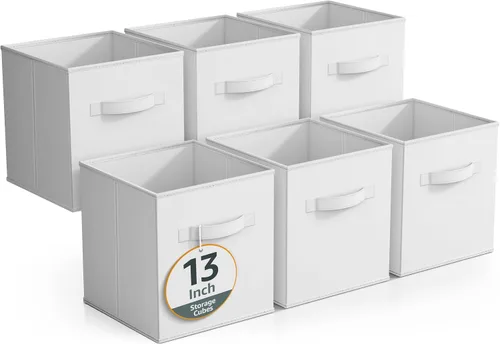 Miniatura 15 de Sorbus - Contenedores de almacenamiento de 11 pulgadas, cestas plegables de tela para organizar despensa, armario, estante, caja de juguetes, cubo