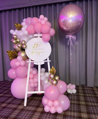 Miniatura 7 de Kit de arco de guirnalda de globos rosa bebé, 110 globos de látex rosa, 5/10/12/18 pulgadas, revelación de género, baby shower, boda, decoración