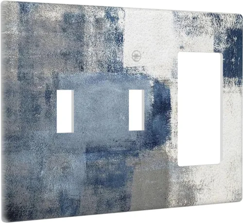 Miniatura 52 de Placa Decorativa de Pared Beige Boho de Mediados de Siglo Sol Abstracto 1-Gang Retro Años 70 Arte Geométrico Moderno con Arco Eléctrico Interruptor