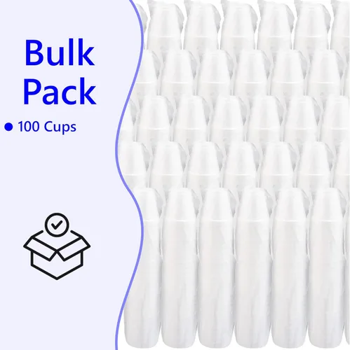 Miniatura 7 de Mr Miracle Vasos de espuma de poliestireno de 8 onzas, tazas de café desechables (paquete de 100), tazas de espuma blanca aisladas para bebidas