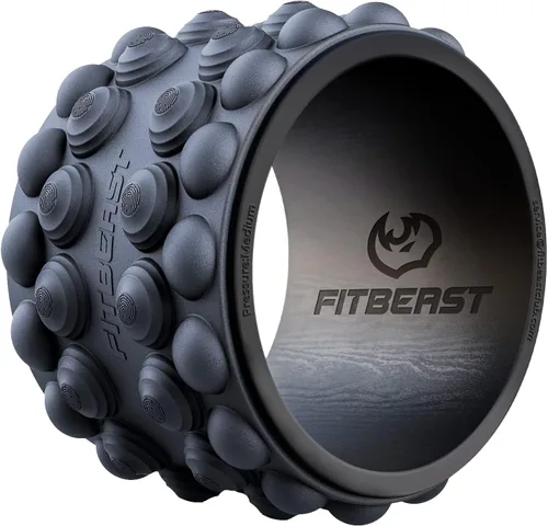 FitBeast Rodillo de Espuma para la Espalda, Rodillo de Espuma con Rueda para la Espalda - Rodillo Muscular Específico para Masaje de Tejido Negro