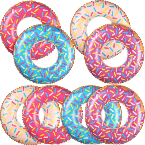 Miniatura 7 de Leitee Dona inflable para niños de 21.7 pulgadas con forma de dona, flotadores para piscina, tubo de natación inflable, anillo de natación, Morado