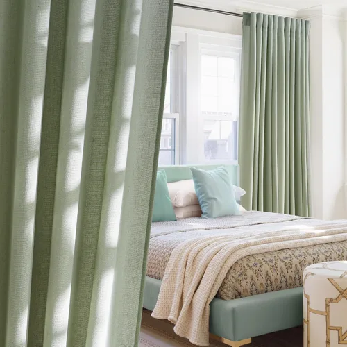 Miniatura 54 de NICETOWN Cortinas de lino grueso para dormitorio, privacidad añadida, bolsillo para barra y pestaña trasera, no se transparentan, mezcla de lino