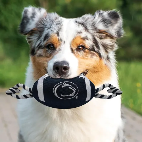 Miniatura 2 de NCAA Penn State Nittany Lions - Juguete de fútbol para perro, materiales de nailon de calidad resistente, cuerdas de tracción fuertes, chirriador
