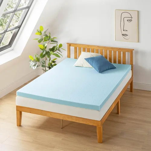 Miniatura 2 de Best Price Mattress 1.5 Inch Ventilated Memory Foam Mattress Topper, Cooling Gel Infusion, CertiPUR-US Certified, Dorm Essentials, Queen