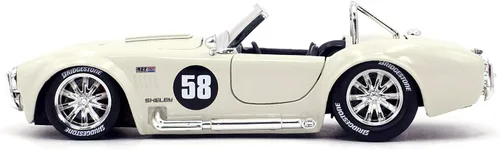 Miniatura 3 de Jada Toys Bigtime Muscle 1:24 1965 Shelby Cobra 427 S/C Coche fundido a presión blanco, Juguetes para niños y adultos