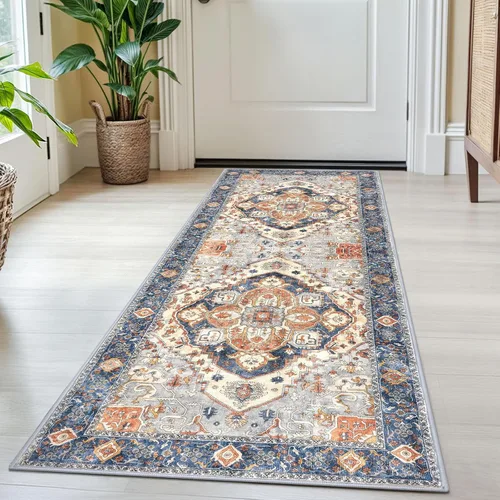 Miniatura 106 de SIILOOM Alfombra lavable de 2 x 3 pies, alfombra suave color taupe ceniza para entrada, tapete antideslizante para puerta de interior, tapete