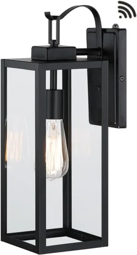 Miniatura 10 de WISBEAM Luz negra para porche al aire libre del anochecer al amanecer, aplique de pared para exteriores de 14 pulgadas, base E26 de 60 W máximo