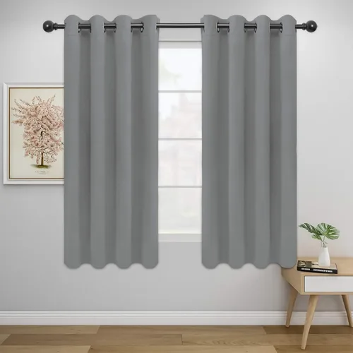 Miniatura 75 de Easy-Going - Cortinas opacas para dormitorio, aislamiento térmico sólido con ojales, cortinas de ventana para reducción de ruido, cortinas