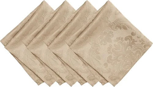 Miniatura 11 de Elrene Home Fashions Caiden Elegance Servilletas de tela de damasco (juego de 4), 17 x 17 pulgadas, color dorado