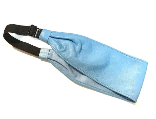 Miniatura 8 de Wardani, Diadema de cuero de 2.75 pulgadas de ancho, ajustable, elástica, suave y cómoda, fabricada en Estados Unidos con piel de cordero italiana