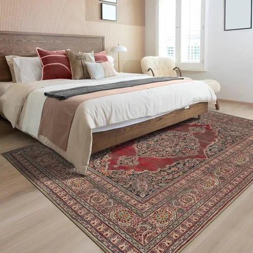 Miniatura 3 de Adiva Rugs Alfombra lavable a máquina de 6 x 6 pies con parte trasera antideslizante para sala de estar, dormitorio, baño, cocina, alfombra