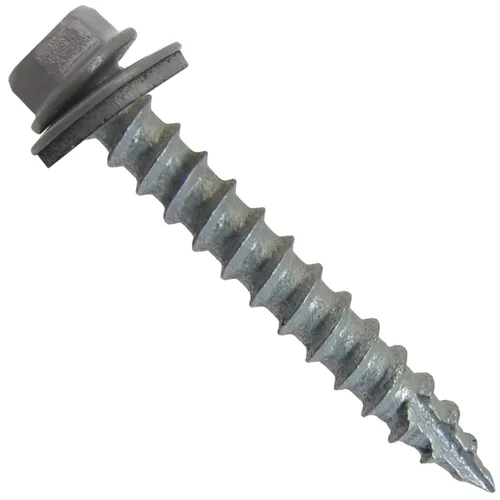 Miniatura 22 de Tornillos de metal para techos n.º 14 x 1-1/2 pulgadas, cabeza hexagonal de arandela de piel de buque Tornillo de techo de chapa metálica. Buckskin