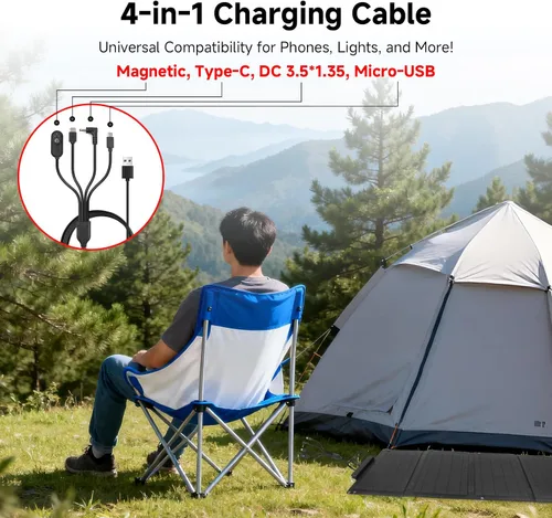 Miniatura 5 de Soshine Cargador de panel solar de 30 W, panel solar plegable portátil con 3 puertos USB (USB-A QC3.0 y 2 USB-C), impermeable IP67 para senderismo