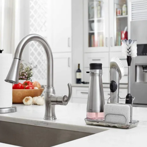 Miniatura 9 de OXO Cepillo dispensador de jabón de acero, limpiador de platos