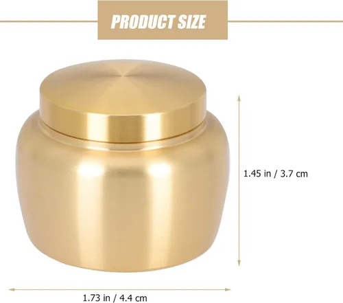 Miniatura 2 de Vaguelly Latas de té de cobre Latas de café Pequeño recipiente de almacenamiento de alimentos sellado para té, café, azúcar incienso en polvo