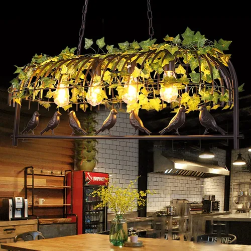 Miniatura 2 de Moderna lámpara colgante industrial ajustable, lámpara retro de hierro negro, lámpara de jaula de pájaros de hierro rural, granja, restaurante