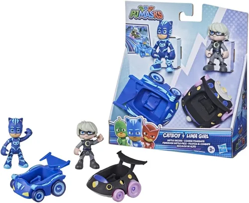 Miniatura 3 de PJ Masks Catboy vs Luna Girl Battle Racers Juego de juguete preescolar, vehículo y figura de acción para niños a partir de 3 años