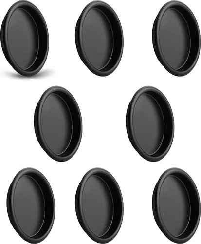 Miniatura 18 de HOMOTEK Paquete de 4 tiradores de dedo para armario, manijas deslizantes redondas de 2-1/16", tiradores de gabinete empotrados bypass, puerta