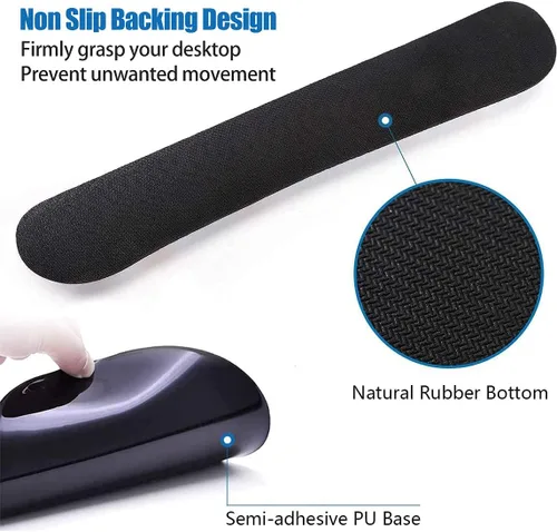 Miniatura 4 de Juego de reposamuñecas para teclado y alfombrilla para mouse con posavasos, base de poliuretano antideslizante, alfombrilla ergonómica para mouse