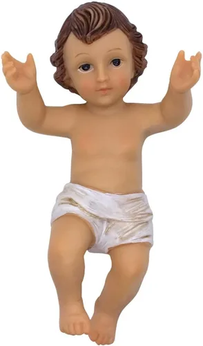 Figura de Natividad del Niño Jesús | Niño Cristo Pintado | Agregar al Pesebre o Escena del Belén | Excelente Decoración Cristiana para el Hogar y la