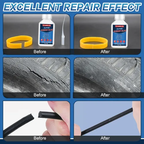 Miniatura 3 de Pegamento de goma de 1.06 oz, súper pegamento para goma, adhesivo instantáneo transparente para neumáticos, zapatos, cinturón, suelas, mangueras