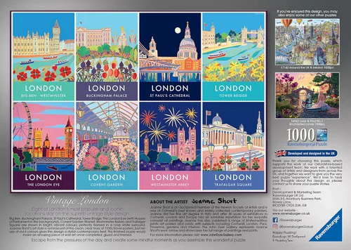 Miniatura 3 de Ravensburger Vintage London - Rompecabezas de 1000 piezas para adultos y niños a partir de 12 años - Inglaterra, Reino Unido