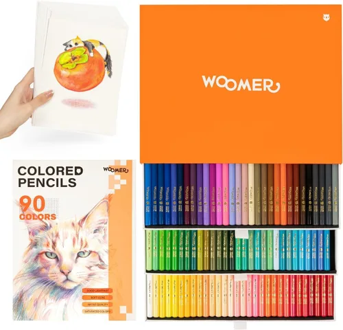 Miniatura 13 de Woomer Juego de lápices de colores de 133 colores, núcleo suave y liso, lápices de artistas de alto pigmento, 72 latas de metal + caja de 90 cajones