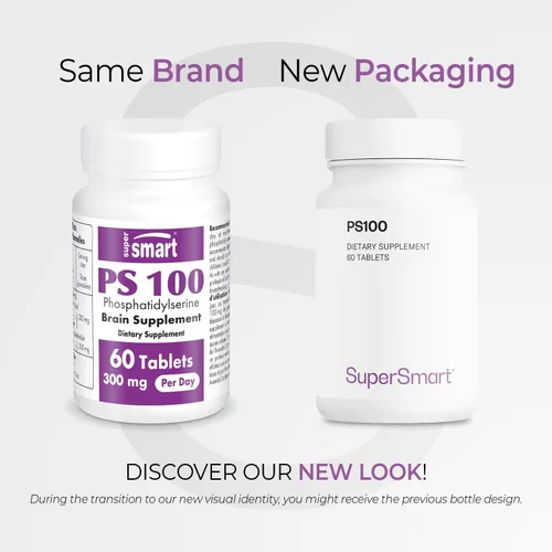 Miniatura 2 de Supersmart - Suplemento PS100 de 300 mg por día (fosfatidilserina) - Salud y protección del cerebro - Soporte de memoria Sin OMG y sin gluten - 60