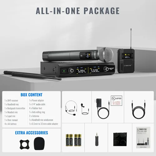Miniatura 9 de Phenyx Pro Sistema de micrófono inalámbrico PTU-52-1H1B Bundle con micrófono inalámbrico PWH-4200