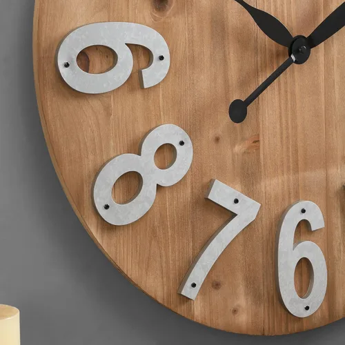 Miniatura 3 de FirsTime & Co. Reloj de pared de madera con listones, 22.5 pulgadas, color marrón, 243