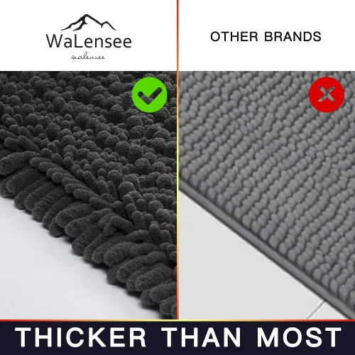 Miniatura 145 de Walensee Alfombra de baño antideslizante (24x17 pulgadas, rosa polvoriento) absorbente de agua, súper suave, lanuda de felpilla, lavable a máquina