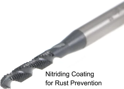 Miniatura 5 de uxcell M2 x 0,4 espiral flauta roscada, máquina métrica roscado HSS Nitruración revestido, vástago redondo con extremo cuadrado, tolerancia H2