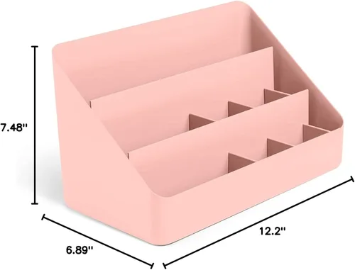 Miniatura 5 de Poppin Organizador de escritorio con 3 niveles, separadores deslizantes y extraíbles, estación de carga, organizador de espacio de trabajo todo