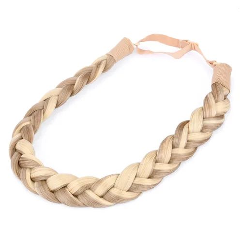 Miniatura 29 de Diadema clásica de cabello sintético trenzado, trenzas gruesas y anchas, extensión de cabello con elástico para mujeres y niñas, accesorio
