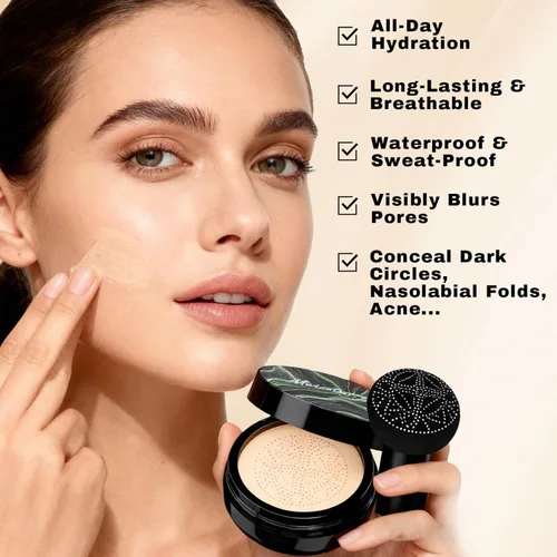 Miniatura 5 de Mushroom Head Air Cushion CC Cream - Base de maquillaje facial BB Cream para piel madura, corrector hidratante que ilumina el tono de piel uniforme