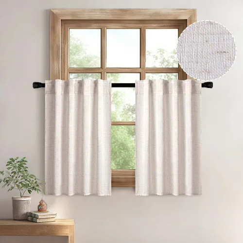 Miniatura 58 de MIULEE Cortinas de lino blanco de 108 pulgadas de largo para dormitorio, sala de estar, cortinas de ventana con textura de lino suave y grueso, Lino