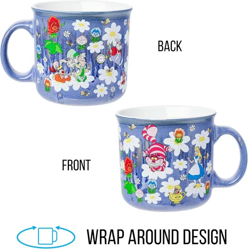 Miniatura 5 de Taza de cerámica con esmalte reactivo de Alice en el País de las Maravillas de Disney de Silver Buffalo con diseño de Alicia, Gato de Cheshire