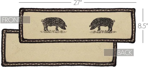 Miniatura 2 de VHC Brands Sawyer Mill - Alfombra rectangular para escalera, color blanco blanqueado, 8.5 x 27 pulgadas