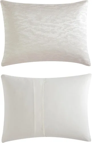 Miniatura 9 de Vera Wang - Juego de funda de edredón tamaño Queen, ropa de cama de algodón suave con sensación de tejido texturizado, cierre de botón y lazos