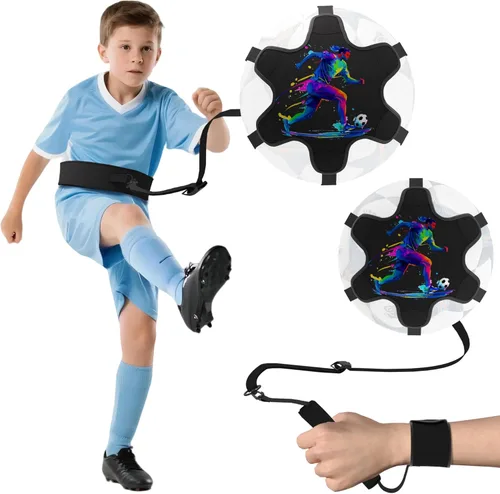 READAEER Equipo de entrenamiento de fútbol para niños y adultos, cinturón ajustable de cintura o muñeca para práctica de patadas y pases, sin
