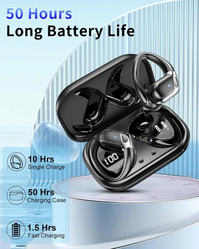 Miniatura 5 de Auriculares inalámbricos, Bluetooth 5.4 2026 deportivos, auriculares Bluetooth con micrófono ENC con cancelación de ruido, auriculares inalámbricos
