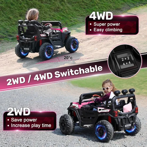 Miniatura 2 de ANPABO Juguetes de paseo de 24 V para niños grandes con control remoto, motores de 4 x 75 W, máximo 4.5 MPH, conmutable 4WD/2WD, 4 amortiguadores