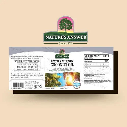 Miniatura 2 de Nature's Answer Aceite de coco virgen extra, cápsulas blandas de aceite de coco orgánico, multiusos, sin OMG, ideal para cabello, piel, cuerpo