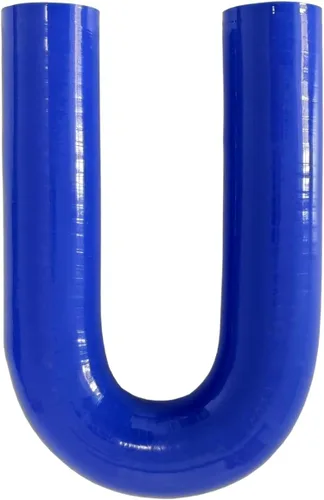 Miniatura 14 de Manguera de acoplamiento de silicona con forma de curva en U de 180 grados, 1.75 pulgadas de diámetro interior (45mm), tubo de codo de silicona Negro