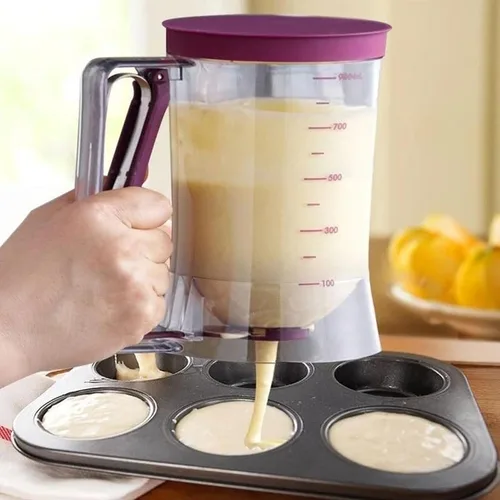 Cupcakes Dispensador de panqueques para galletas, magdalenas, gofres para hornear, dispensador de masa, dispensador de crema, dosificador de taza