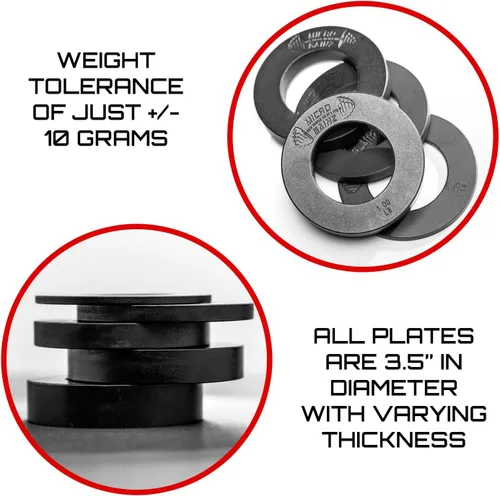 Miniatura 5 de Micro Gainz Calibrated Fractional Weight Plate Set of 2 Plates, Choose Set (.25LB-1.25LB), Designed for Olympic Barbells for Strength Training &