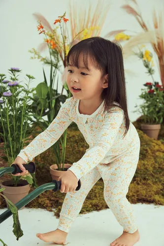 Miniatura 5 de moimoln Mameluco de algodón modal para niños y niñas, de una sola pieza, ajuste ceñido